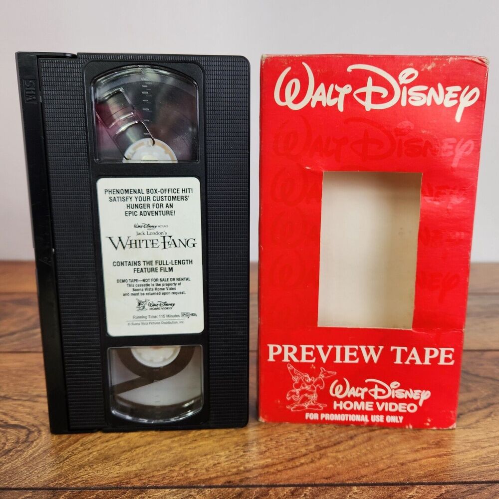 Walt Disney's White Fang VHS Rare Promo Preview Screener Collectible Slip Cover